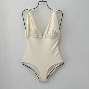 Carmen Marc Valvo Cream One Piece Swimsuit